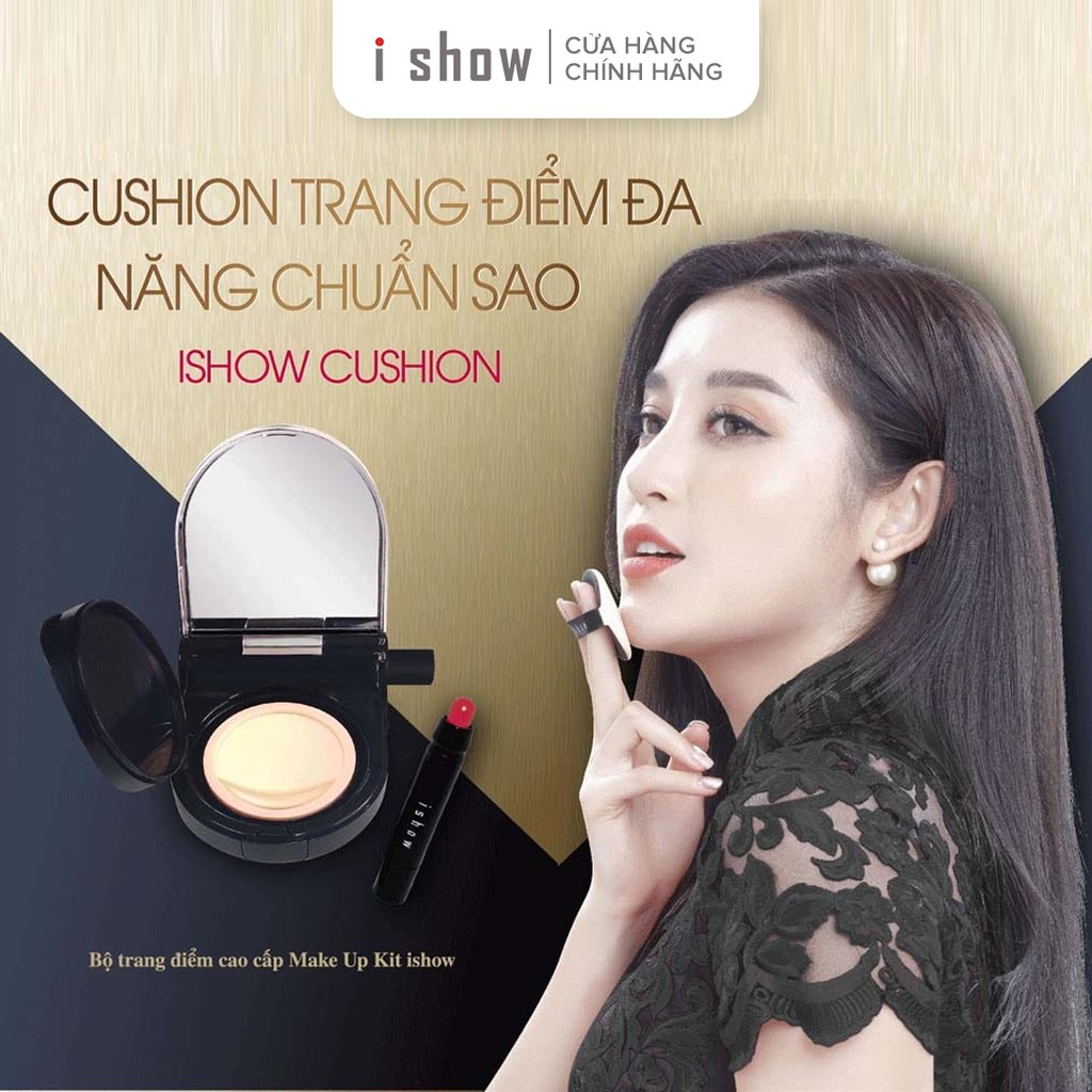 Combo ISHOW Phấn Nước Cushion Kiềm Dầu Chống Nắng Cao Cấp SPF 50+/PA +++ ( Kèm 2 son môi ) - TẶNG KHẨU TRANG 3 LỚP | BigBuy360 - bigbuy360.vn