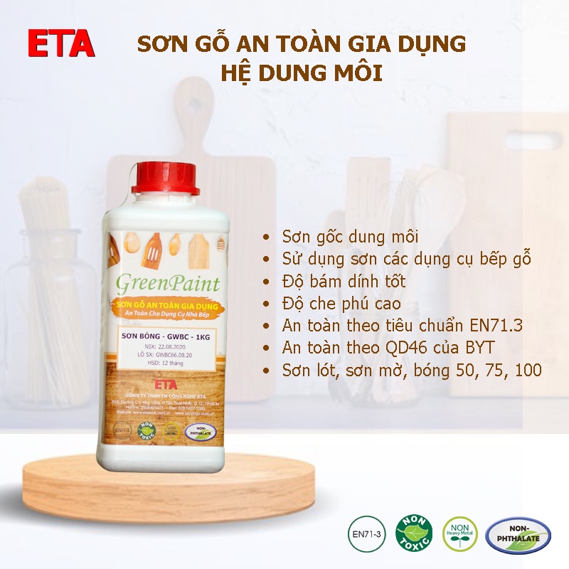 Sơn an toàn gia dụng hệ dung môi - loại 1kg