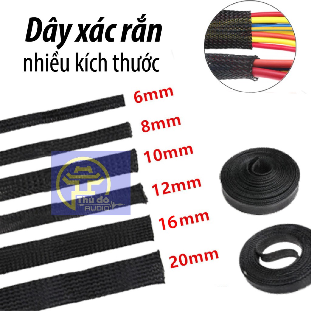 01 met Dây xác rắn vải bọc ngoài dây âm thanh nhiều kích cỡ