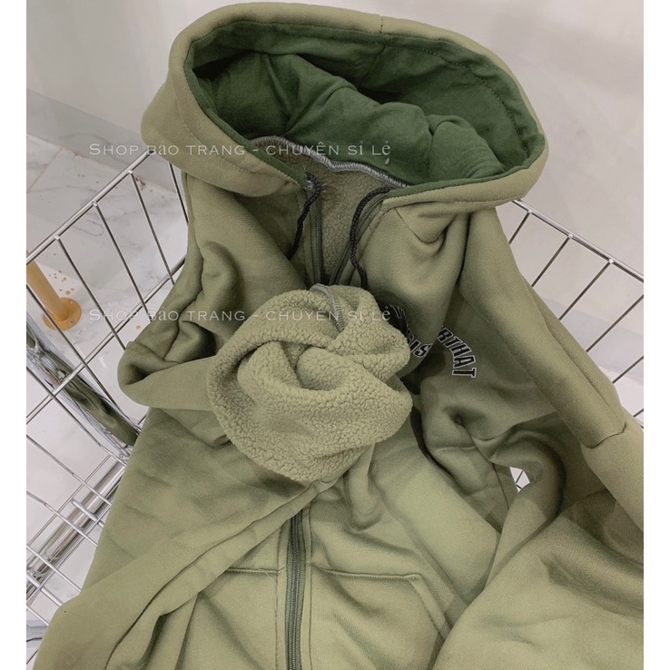 Áo Khoác Hoodie Xanh Form To Nam Nữ Unisex Mũ 2 Lớp This Dáng Rộng Tay Bồng Kiểu Dáng Hàn Quốc