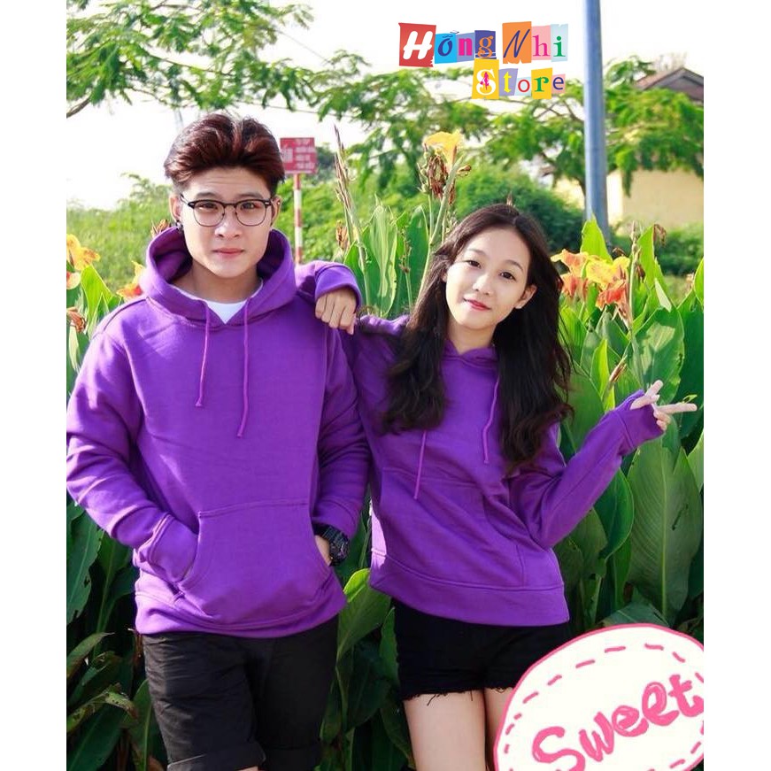 Áo Hoodie Trơn Màu Tím Đậm Cao Cấp Dáng Rộng Unisex Nam Nữ Mặc Được - MM | BigBuy360 - bigbuy360.vn