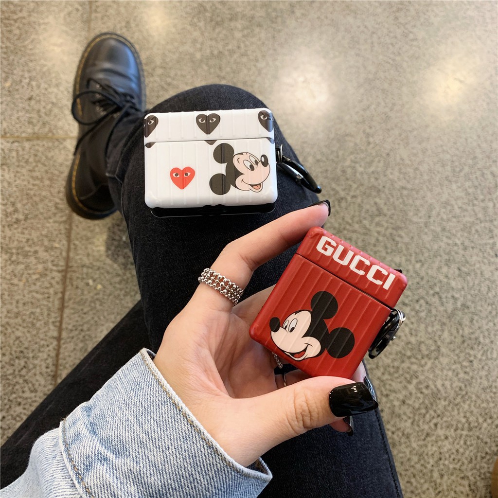 Vỏ Bảo Vệ Hộp Sạc Tai Nghe Hình Chuột Mickey Dễ Thương Cho Apple Airpods / Airpods Pro