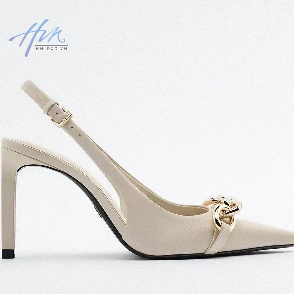Giày Sandal Cao Gót Hở Ngón Cài Khóa Kim Loại Kiểu Pháp Thời Trang Mùa Hè Dành Cho Nữ 2022
