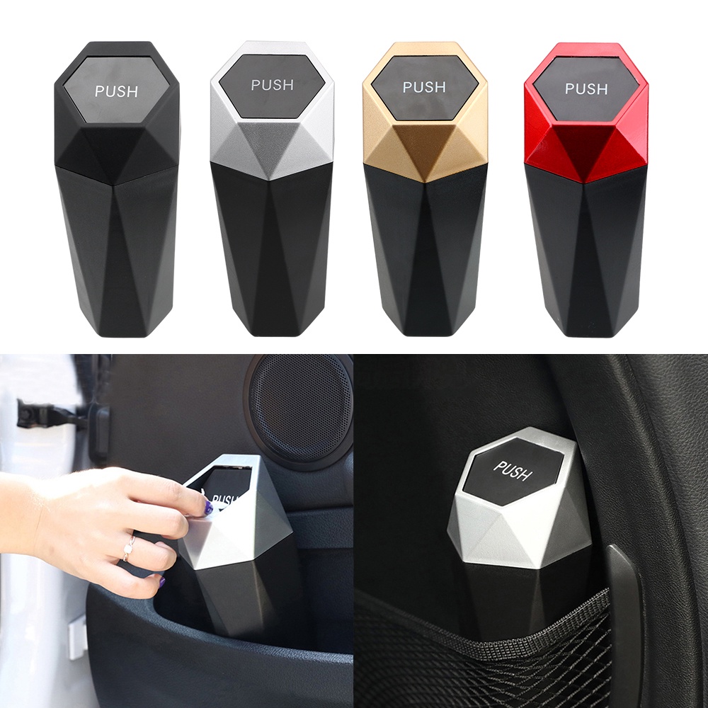 Thùng rác cỡ nhỏ có nắp đậy chống rò rỉ tiện lợi cho xe hơi