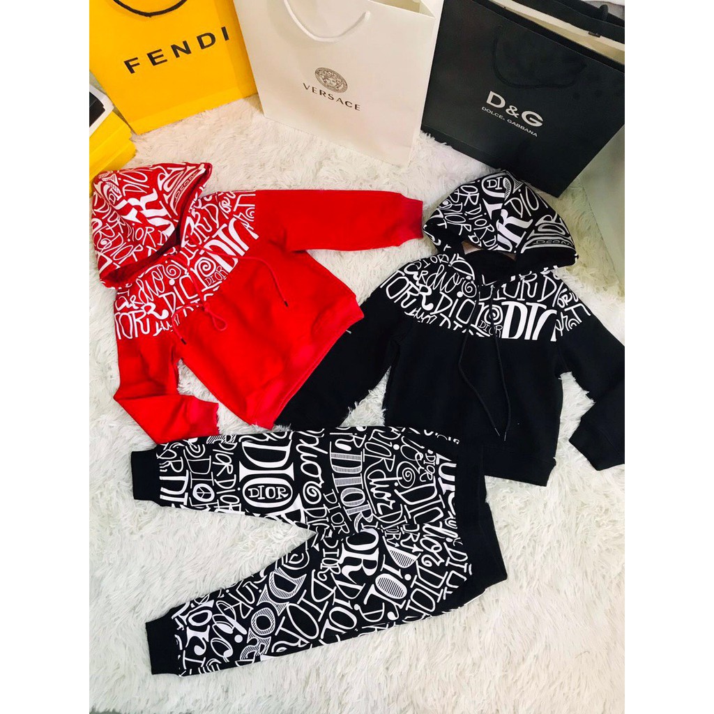Bộ Quần Áo Hoodie Trẻ em Dior Cao Cấp