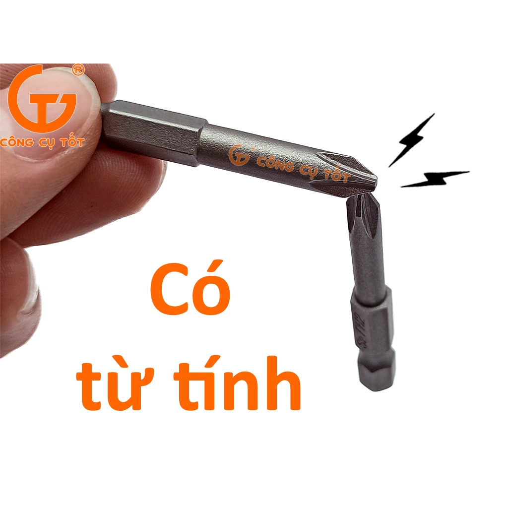Vỉ 9 đầu bắt vít 4 cạnh chuôi lục thép S2 Φ3 - Φ6mm dài 100mm