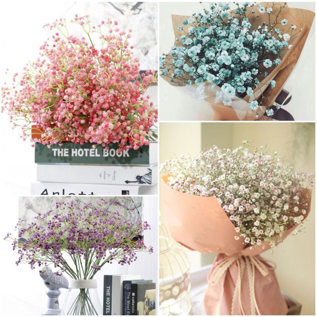 Bó Hoa Gypsophila Giả Bằng Lụa Trang Trí Giáng Sinh