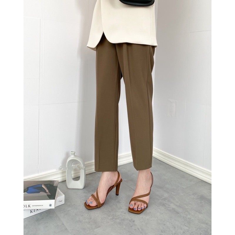 Giày Cao Gót Quai Dây Đế Vuông Cao 7 Phân