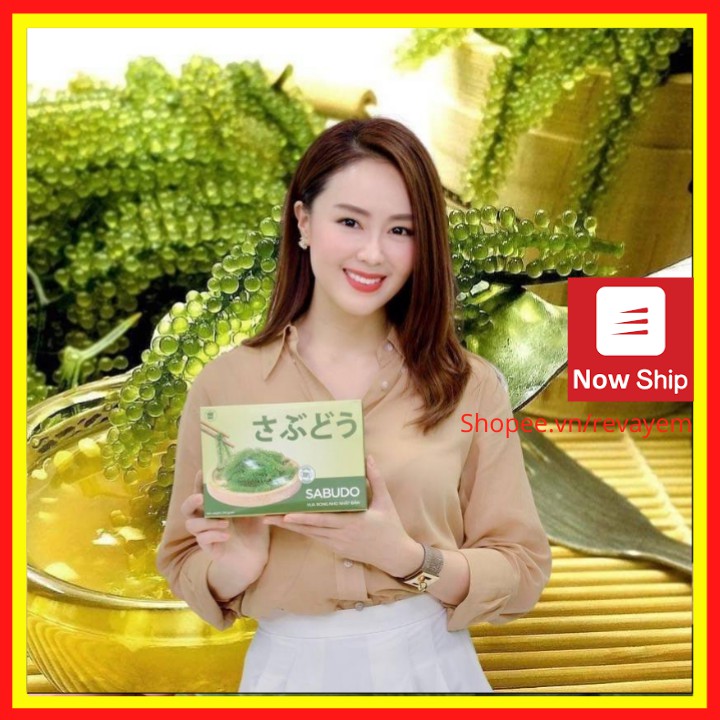 [Mã GROSALE2703 giảm 8% đơn 250K] Rong Nho Biển Tách Nước SABUDO - 1 hộp 12 gói - tặng 12 gói nước xốt mè rang