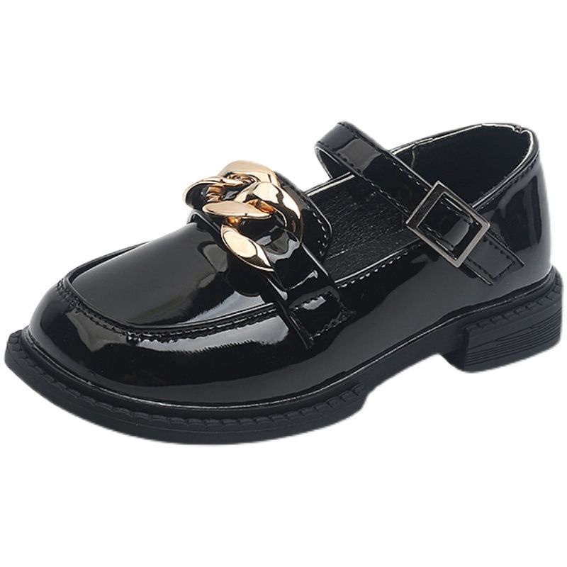 Giày Da Màu Đen Phong Cách Anh Quốc Thời Trang Mùa Thu 2022 Cho Bé Gái