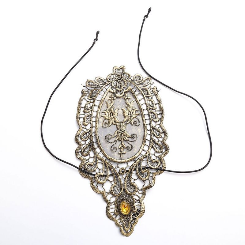 Găng tay ren hở ngón đính đá phong cách cổ điển cho nữ