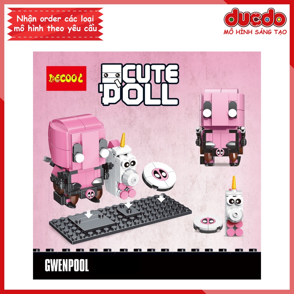 Brick Headz siêu anh hùng Deadpool độc quyền của DECOOL - Đồ chơi Lắp ghép Mini Minifigures BrickHeadz 6604 Mô hình