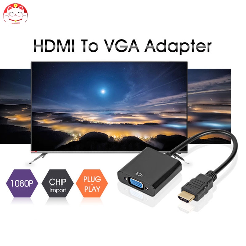 Đầu Chuyển Đổi Từ Cổng Hdmi Sang Vga 1080p Cho Pc Laptop Tablet