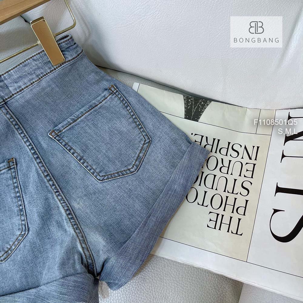 Quần short jean lật lai lưng cao hàng đẹp!
