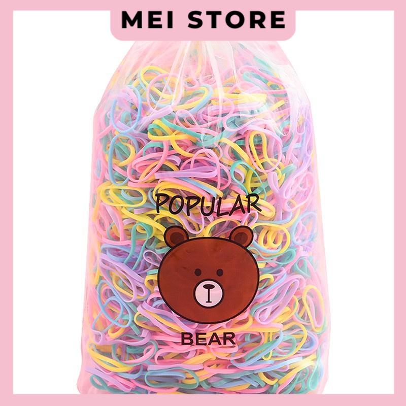 Thun Buộc Tóc Đủ Màu Cho Bé Túi 4000 Sợi