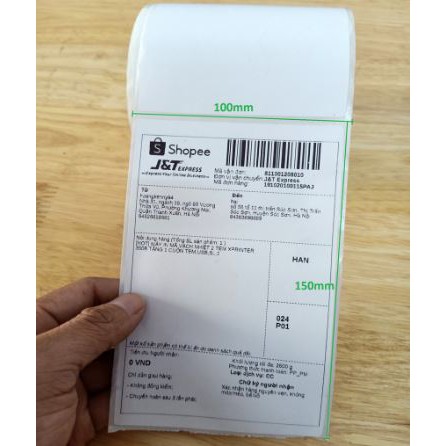 Cuộn 350 tem nhiệt in đơn hàng, in vận đơn TMĐT khổ 100x150mm [LOẠI CÓ KEO, BÓC RA DÁN TRỰC TIẾP]