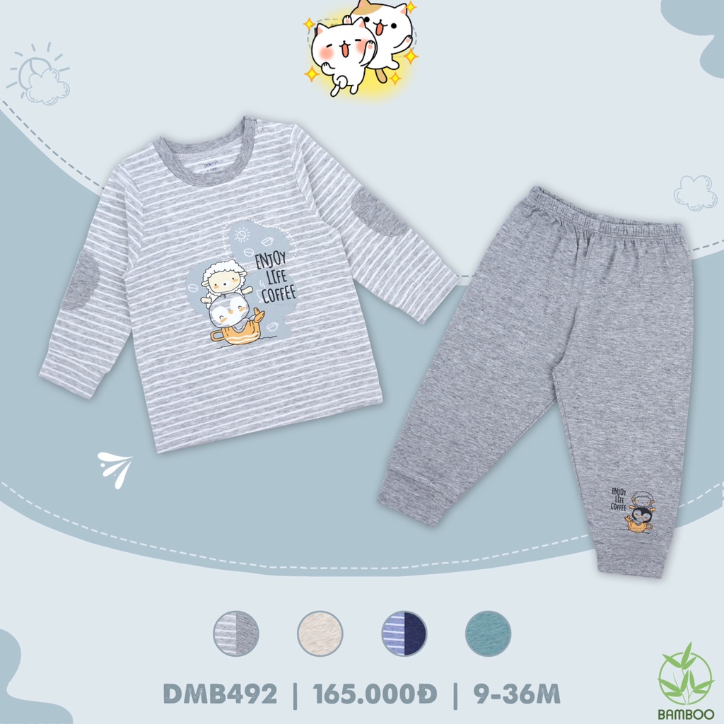Dokma 2022 - Bộ cài vai dài tay cho bé trai từ 6 tháng đến 3 tuổi