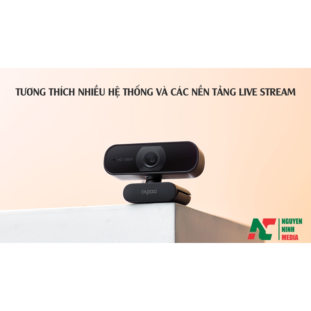 Webcam Rapoo C260 Độ Phân Giải Full HD 1080p - Hàng Chính Hãng