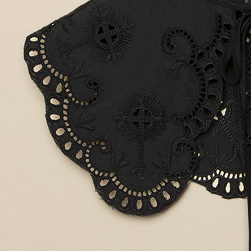 Yoioi Khăn Choàng Cổ Ren Rỗng Cỡ Lớn Thêu Họa Tiết Thanh Lịch Có Thể Tháo Rời Cho Nữ