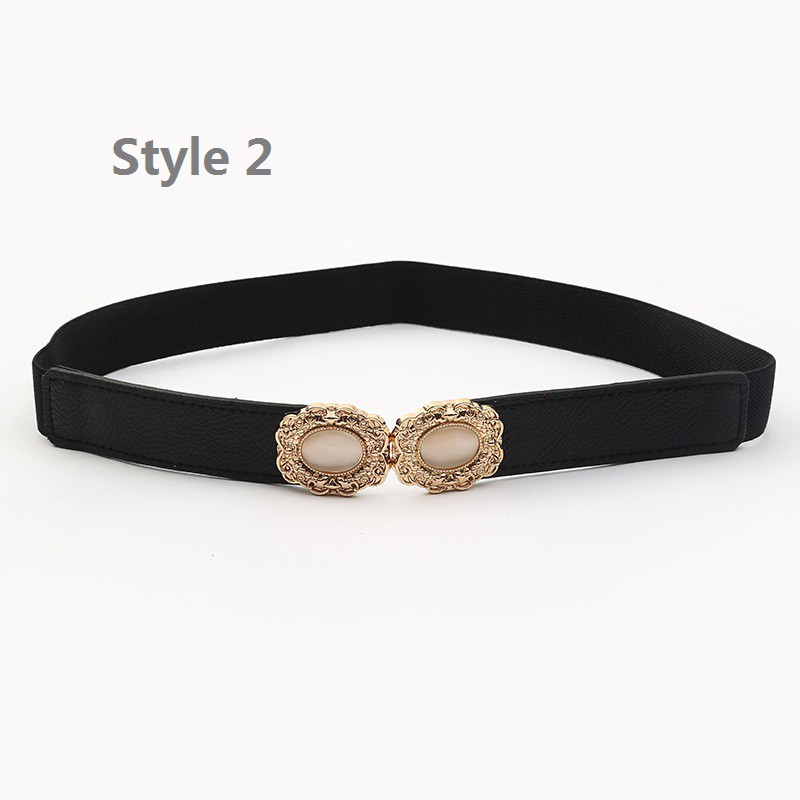 Thắt lưng co giãn đính hạt giả ngọc trai