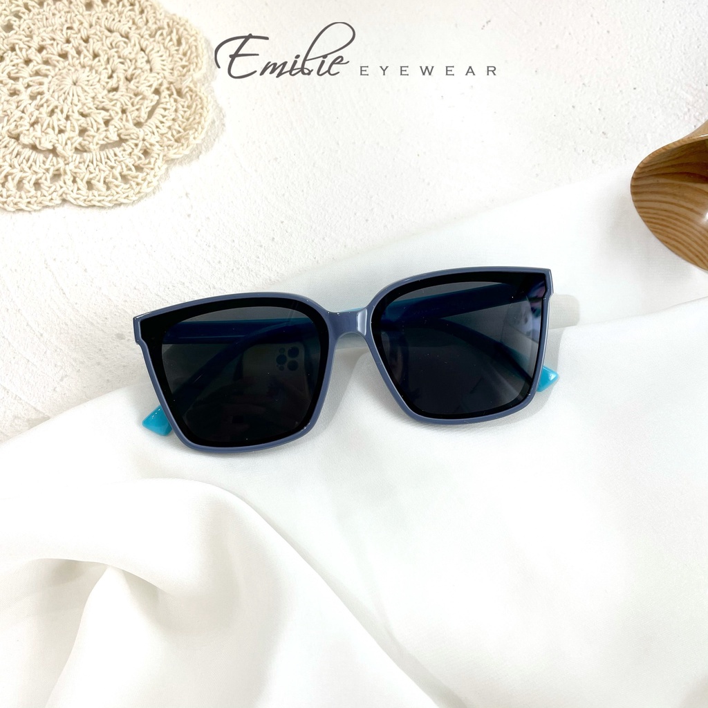 Gọng kính râm trẻ em kiểu dáng vuông dễ đeo gọng nhựa dẻo chống UV400 Emilie eyewear phụ kiện thời trang