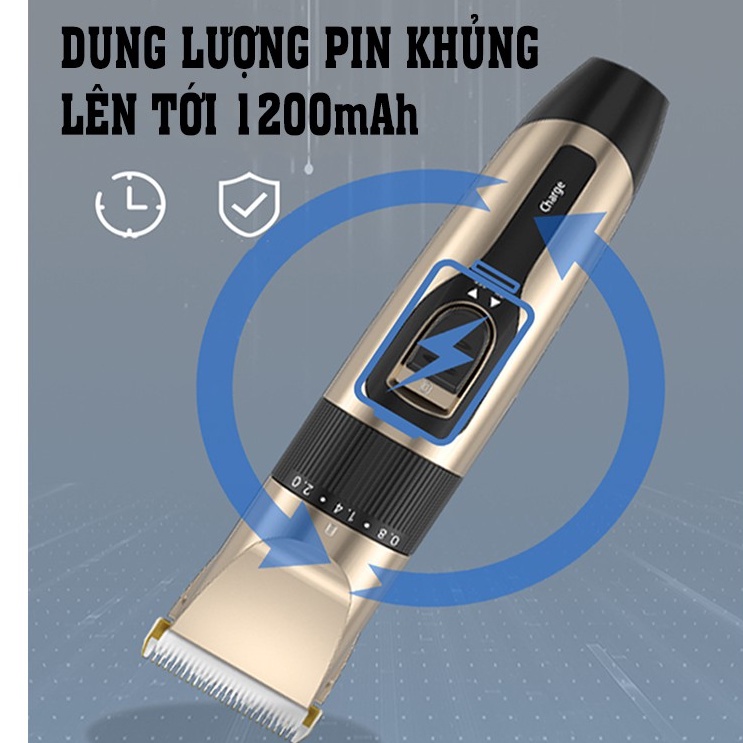 Tông Đơ Cắt Tóc - Máy Hớt Tóc SuperStar Mạnh Mẽ Tặng Kèm 9 Phụ Kiện Cao Cấp