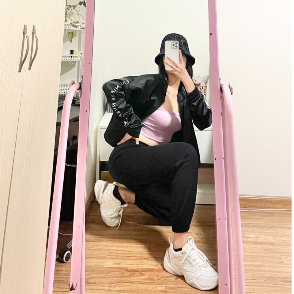 Quần jogger nữ nỉ basic unisex chun gấu Junnie Closet