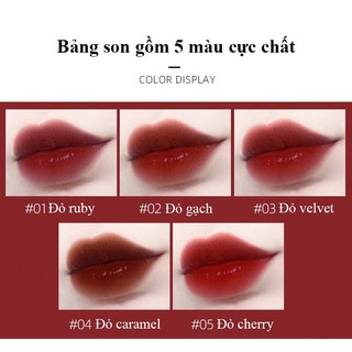MS0004 Set 5 son kem MENGSIQI siêu mịn môi