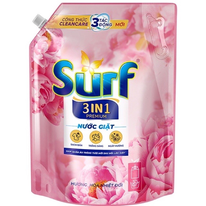 Nước giặt SURF túi 3,8kg., can 3,8kg. Túi có nút vặn 3,5kg