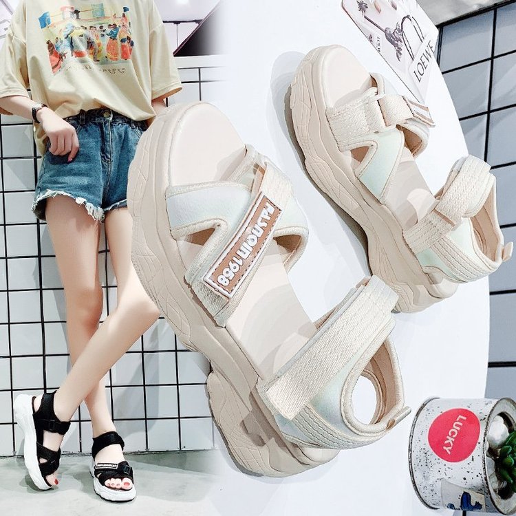 Thick Bottom Cross Strap Velcro Sports Sandals for Women sandal nữ | BigBuy360 - bigbuy360.vn