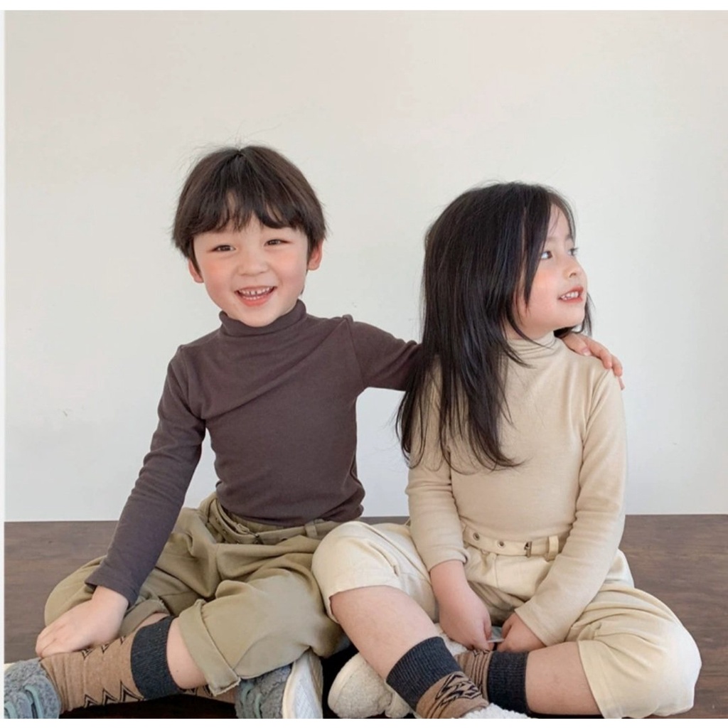 Áo thun dài tay bé trai/ áo giữ nhiệt cho bé/áo giữ nhiệt cổ cao bé gái