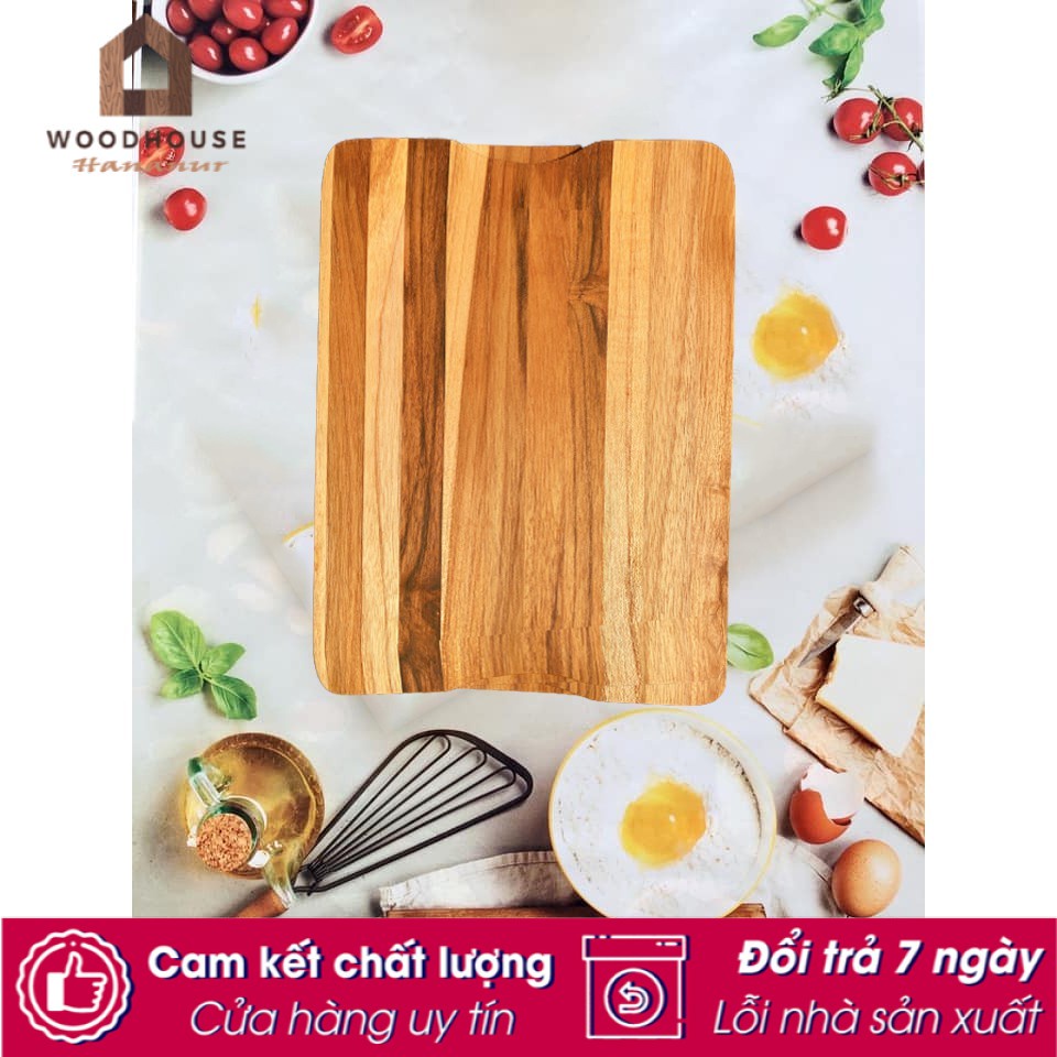 Thớt gỗ Teak Chef 305x210 mm - Thớt Gỗ Kháng Khuẩn Chống Nấm Mốc Thớt Teak Bền Đẹp Dễ Vệ Sinh Nhanh Khô