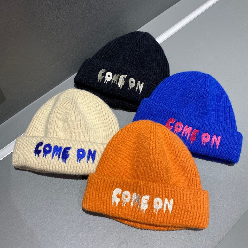 Nón Len Dệt Kim Tròn Che Mặt Giữ Ấm Tai Phù Hợp Cho Mùa Thu/Đông