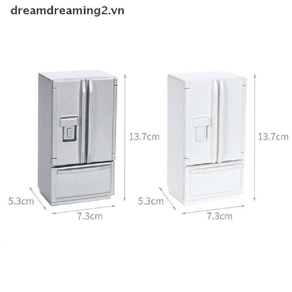 Mô hình tủ lạnh mini trang trí nhà búp bê tỉ lệ 1/12