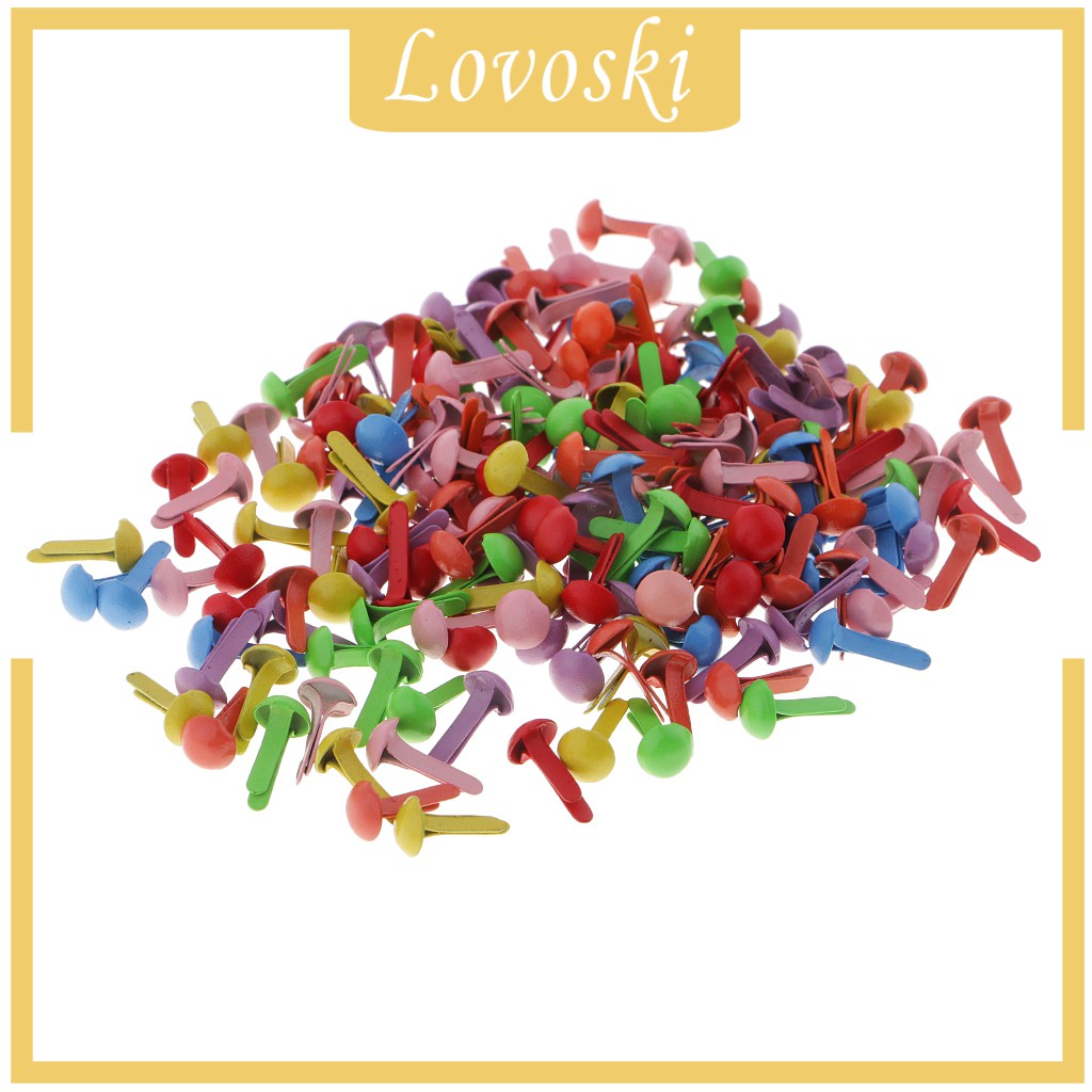 200 Nút Cài Đầu Tròn Bằng Kim Loại 4.5mm Trang Trí Sổ Tay