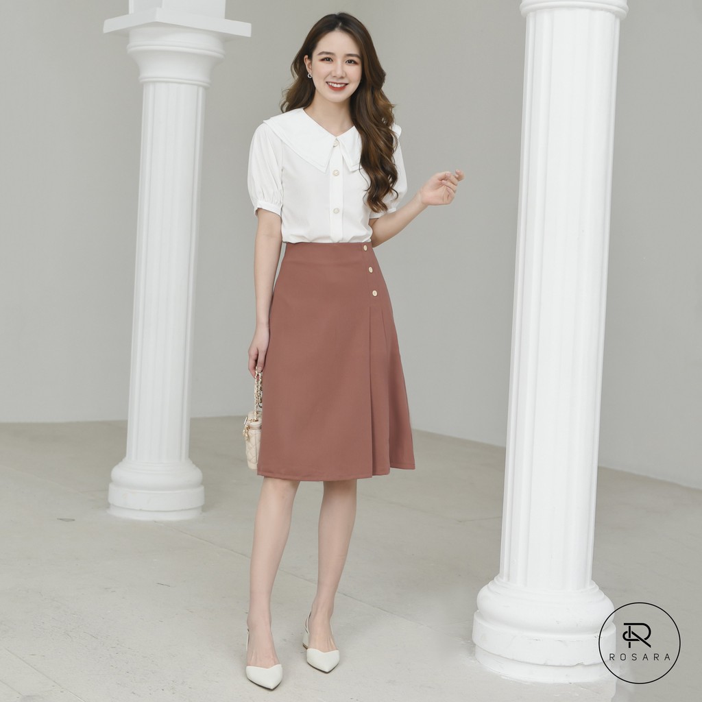 Chân váy dài công sở nữ 2 màu đẹp Rosara S41 | BigBuy360 - bigbuy360.vn