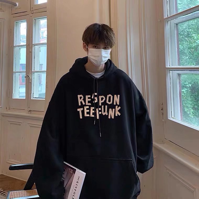 Áo hoodie Thể Thao Dáng Rộng In Chữ Phong Cách Hip Hop Đường Phố Hàn Quốc Thời Trang Mùa Đông Cho Nam [M-5XL]