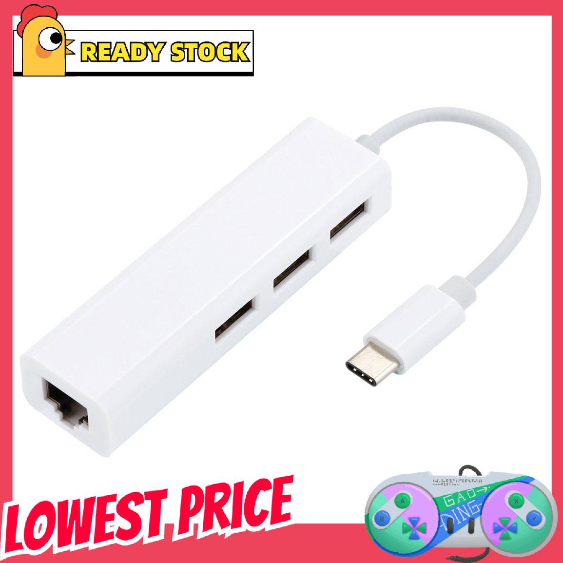 Cáp Chuyển Đổi Usb-C Usb 3.1 Type C Sang Usb Rj45 Ethernet Lan Cho Macbook Pc