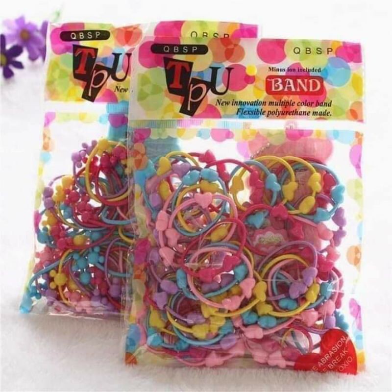 Chun buộc tóc quả siêu xinh cho bé ( 1 túi 50 chun)