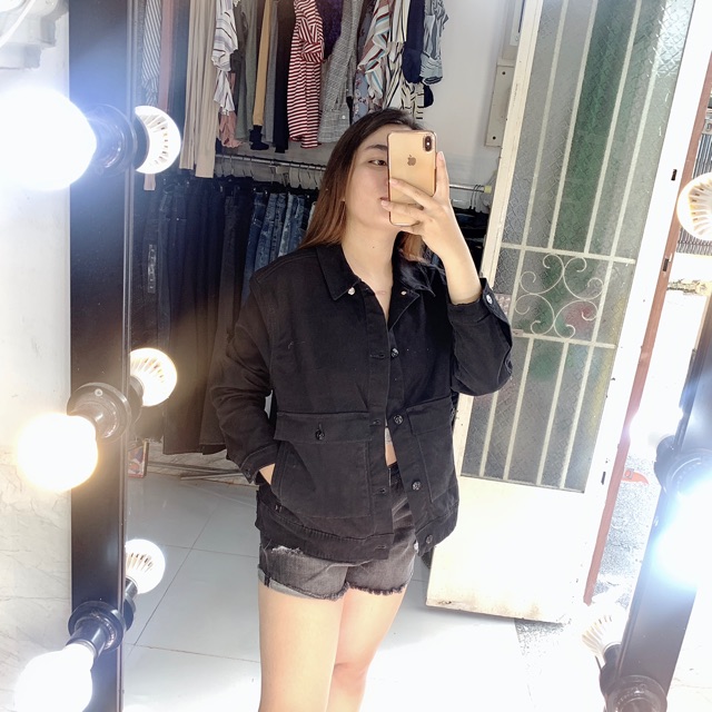 Áo khoác jean size lớn mau đen