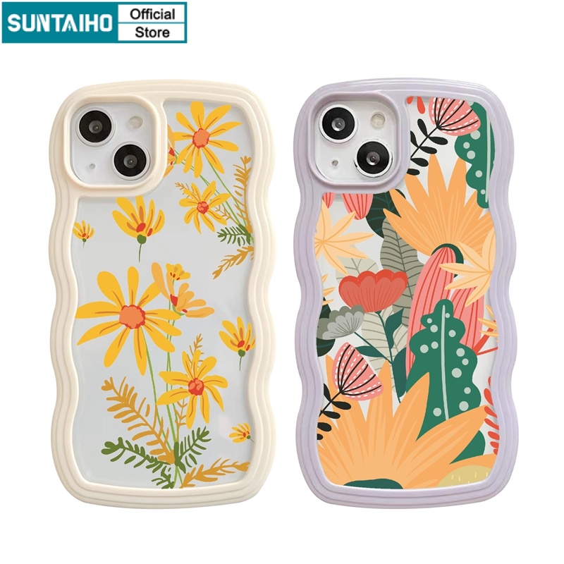 Suntaiho Ốp lưng iphone Ốp điện thoại mềm trong suốt in hoa thích hợp cho iPhone XR 11 Pro 13 12 Pro Max X XS Max XR 7 8 Plus Suntaiho