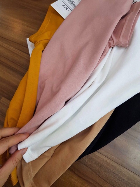 Áo phông zip trơn cộc tay nhiều màu