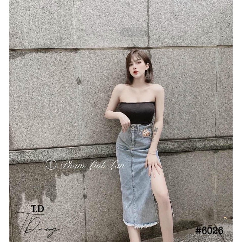 CHÂN VÁY BÒ MÁC DA DÁNG DÀI XẺ TÀ | BigBuy360 - bigbuy360.vn