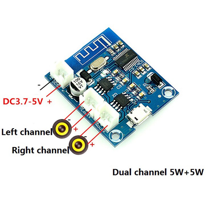 Bluetooth 4.2 Stereo Power Amplifier Board Audio ule F Class 5W+5W with Charging DIY Speaker