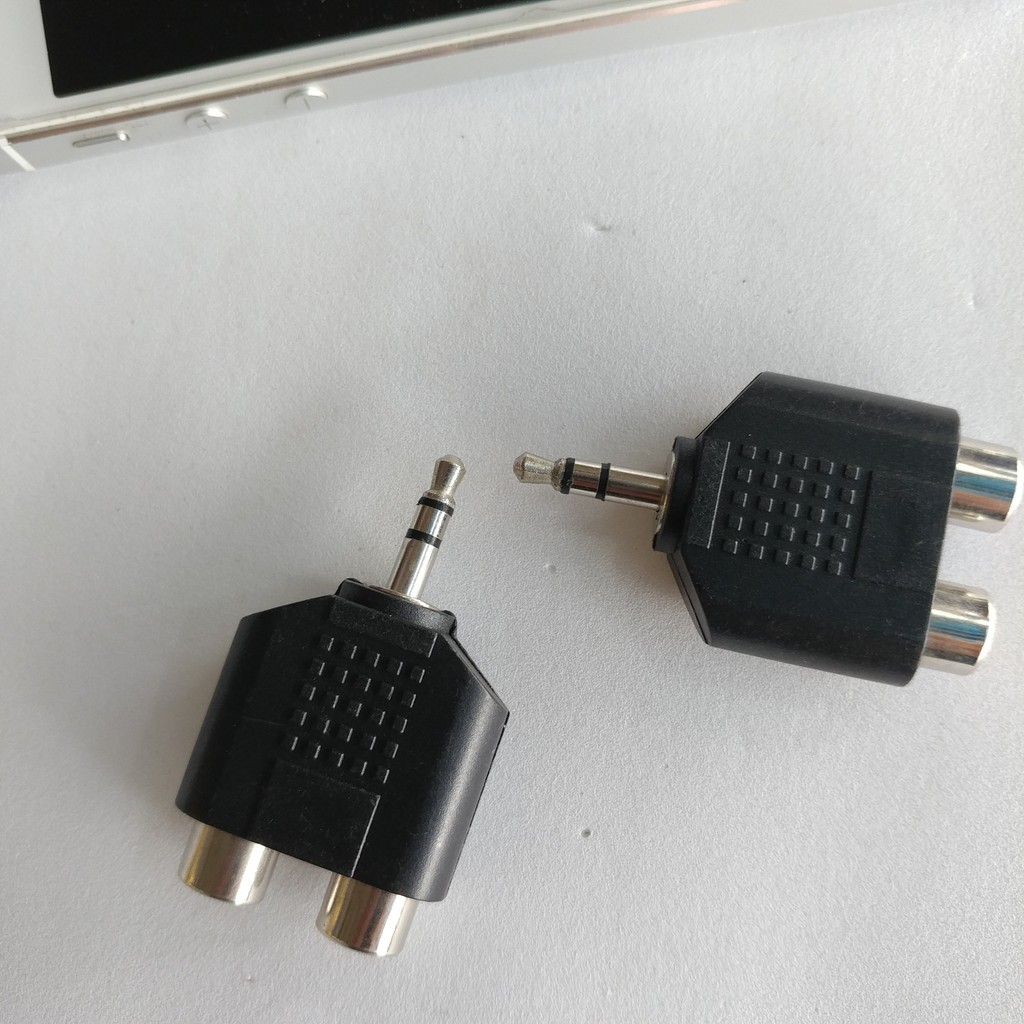 Đầu chuyển audio 1 đầu 3.5mm ra 2 đầu AV bông sen