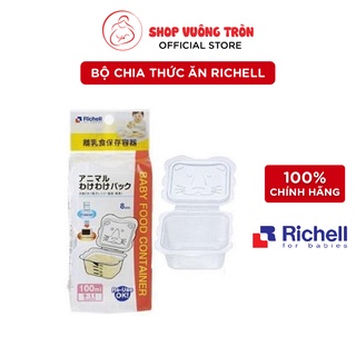 Bộ Chia Thức Ăn RICHELL Chất Liệu An Toàn Dùng Được Trong Lò Vi Sóng, Trữ Đông, Chia Nhỏ Bữa Phù Hợp Với Bé 100ml