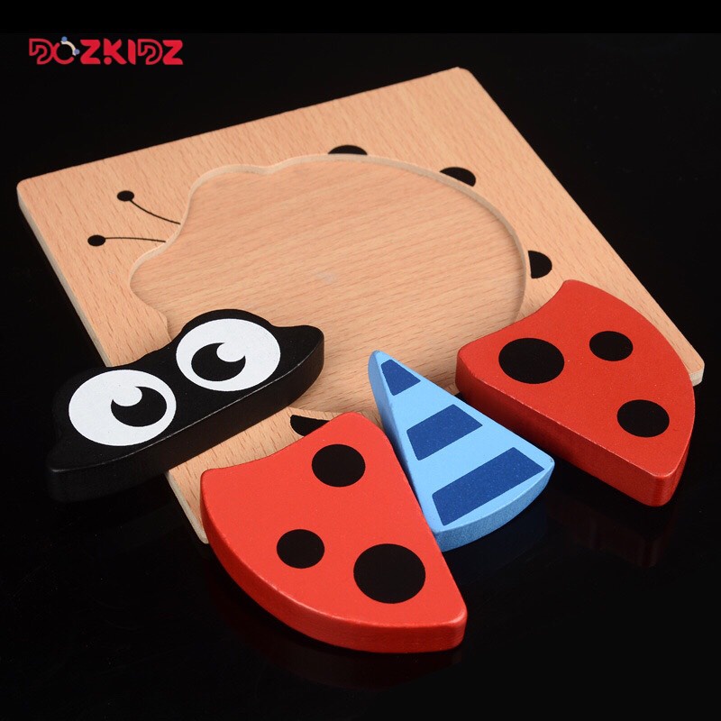 Ghép hình nổi 3D bằng gỗ 10 loại cho bé, LẺ 1 TRANH - DOZKIDZ