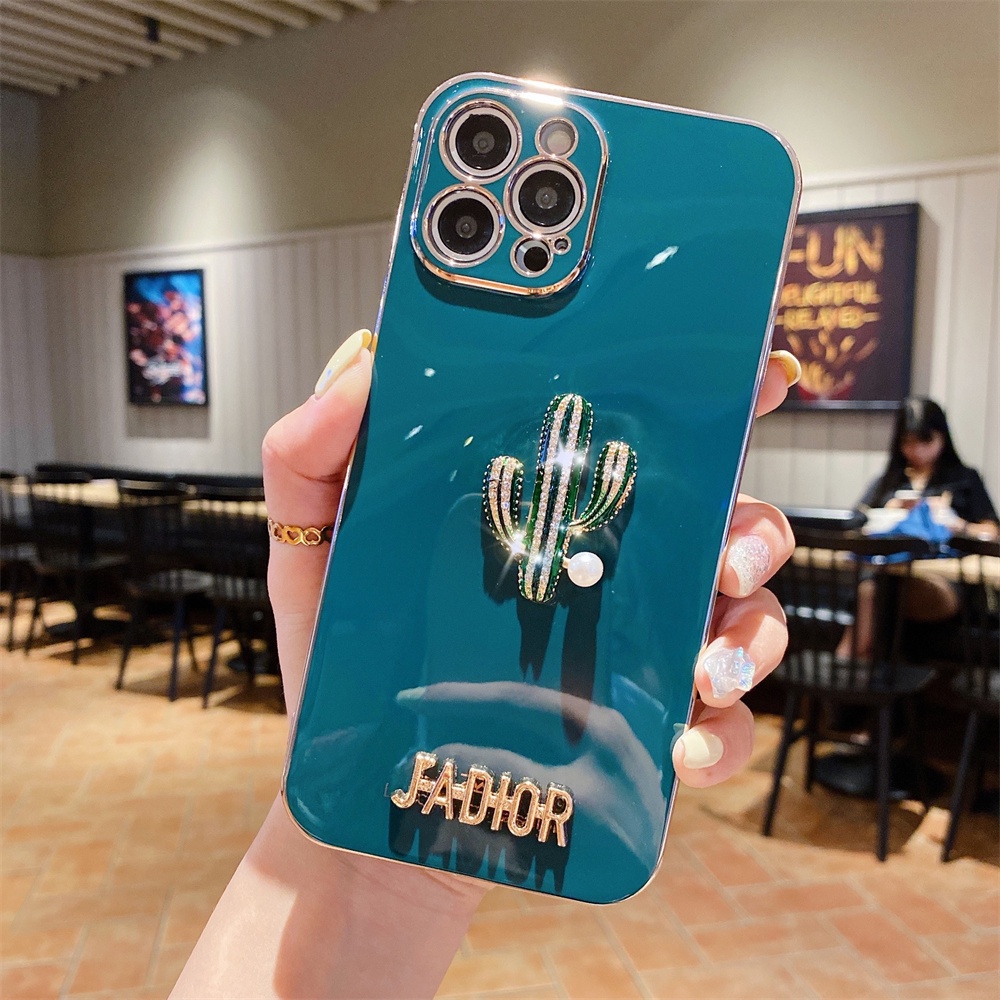 Ốp điện thoại in chữ và xương rồng thích hợp cho iphone 13 12 11 pro max xs max xr x 8 7 plus