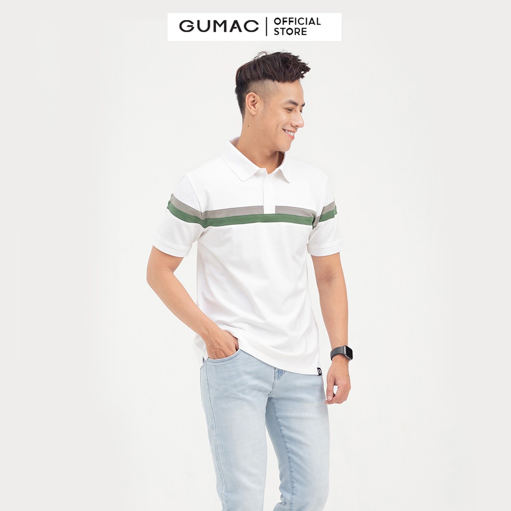 [Mã WABRGD12 giảm 10% đơn 250K] Áo polo nam phối sọc GUMAC form basic, năng động ATNB799 | BigBuy360 - bigbuy360.vn