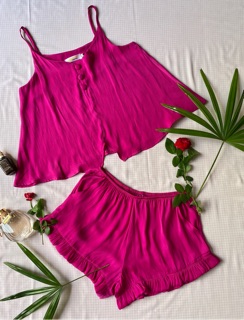 Bộ đồ ngủ dây lụa Infashion 3 nút